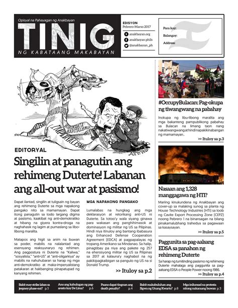 journalism in tagalog|‘Ang Pangulo at ang Press’: Pooled editorial in Filipino .